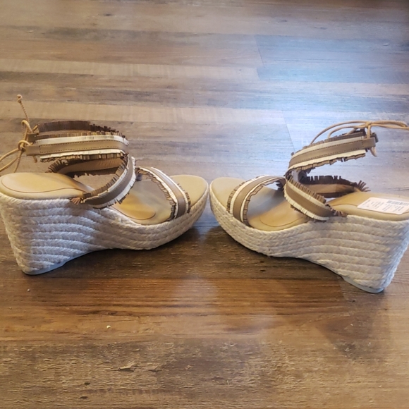 Manebi espadrille leather wedge sandals size 11 - Picture 7 of 8